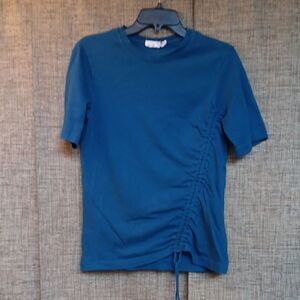 Everleigh Teal Cotton Tee Top